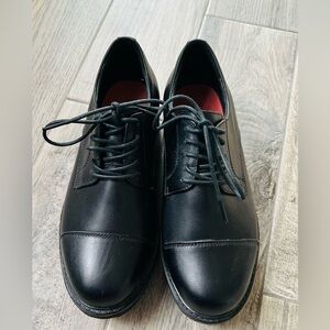 Apex Lexington Cap Toe Orthopedic Black Leather Oxford Shoe